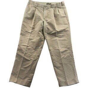 Dockers Men's D4 Pants 36x28 Measured Tan Pleated Khaki Chino Relaxed Straight
